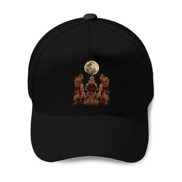 Discover Irish Setter Dog Howling Moon Baseball Caps