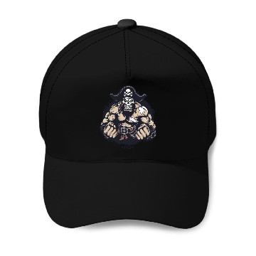 Discover Strong Muscle Wrestler Pirate Baseball Caps