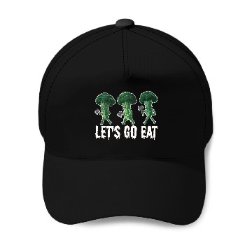 Discover Let's Go Eat Broccoli Attack Baseball Caps
