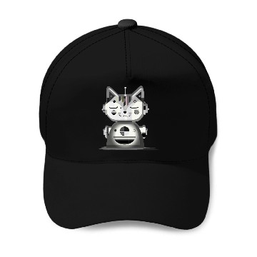 Discover Geometric Robot Cat - Creative Illustration Baseball Caps