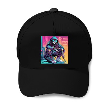 Discover Cyberpunk Rastafari Cat Baseball Caps