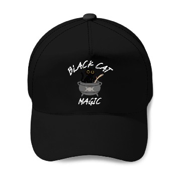 Discover Black Cat Magic Halloween Baseball Caps
