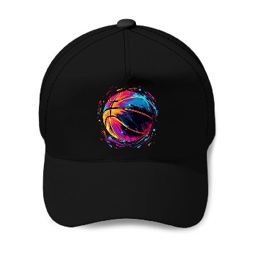 Discover Retro Basketball Synthwave Baseball Caps