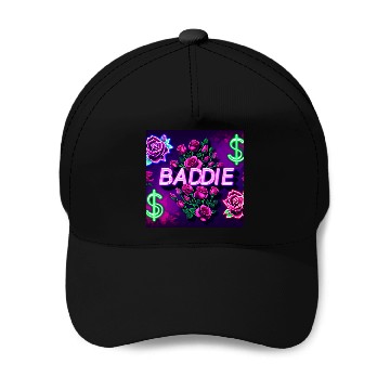 Discover BADDIE in Neon Pink Baseball Caps