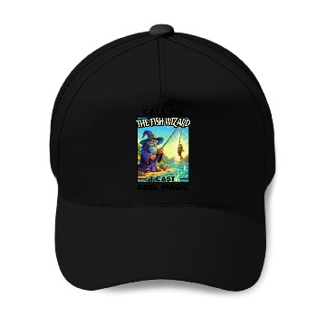 Discover Fantasy Fishing Wizard - Reel Magic Baseball Caps