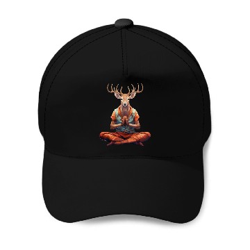 Discover Yoga Deer Baseball Caps