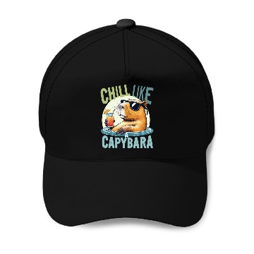 Discover gift idea funny quote zen design Capybara Baseball Caps