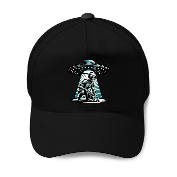 Discover Grey alien UFO Baseball Caps
