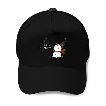 Discover snowfall with snowman, let it snow. Baseball Caps