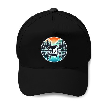 Discover wolf forest Reflection Scenic Wilderness lovers Baseball Caps