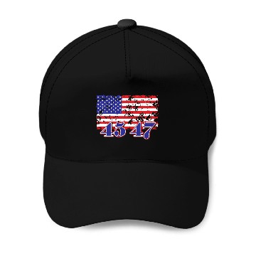 Discover Distressed American Flag with Numeric Overlay Baseball Caps