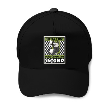 Discover Coffee First World Domination Second Panda Bear Baseball Caps