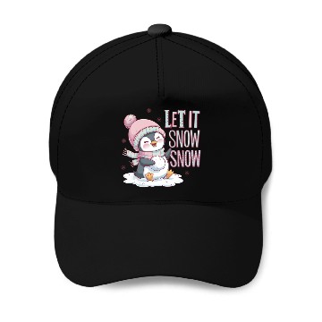 Discover Let It Snow Snow, Christmas Snowman Baseball Caps