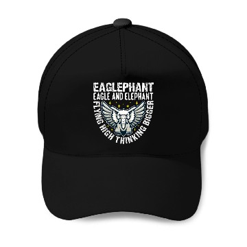 Discover FLYING HIGH THINKING BIGGER - EAGLE AND ELEPHANT Baseball Caps