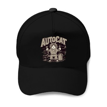 Discover Funny Mechanic Cat for Mechanic Baseball Caps