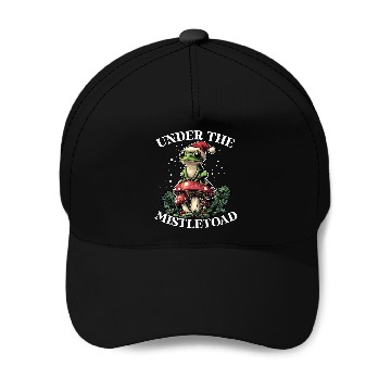 Discover Under the Mistletoad Frog on Mushroom Cottagecore Baseball Caps