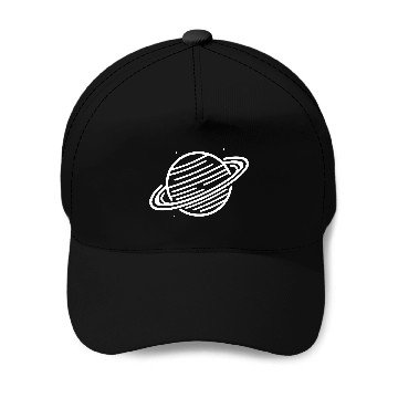 Discover Minimalistic Saturn Planet Space Vector path35 Baseball Caps