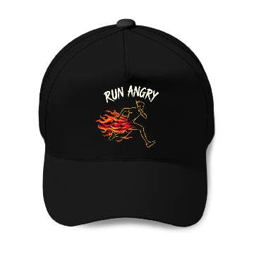 Discover Run Angry: Fueled by Fire Baseball Caps