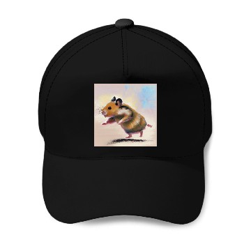 Discover Running away hamster Baseball Caps