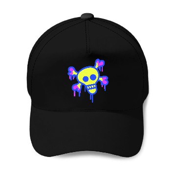 Discover Pirate Skull and Bones Skeleton Graffiti Drops Fun Baseball Caps