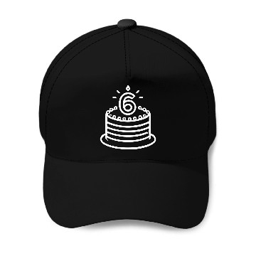 Discover Children 6th Birthday cake Kid Vector path20 Baseball Caps
