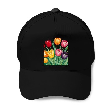 Discover Flowerful Tulips T shirrt Baseball Caps