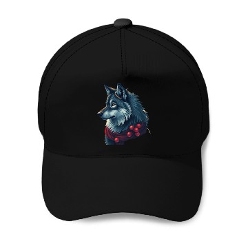 Discover Winter Wolf Holiday Baseball Caps