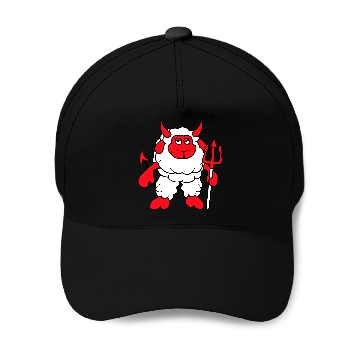 Discover Sheep Devil Satan Hell Evil Trident Horns Cool Fun Baseball Caps