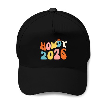 Discover Howdy 2026 funny 2026 NYE Groovy Baseball Caps
