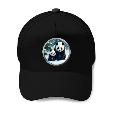 Discover Panda and Cub Animal Baseball Caps