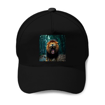 Discover Angry lion Baseball Caps