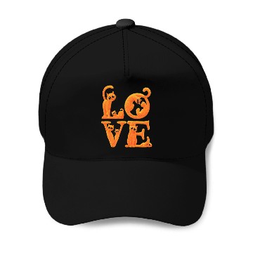 Discover Love Cat Orange Baseball Caps