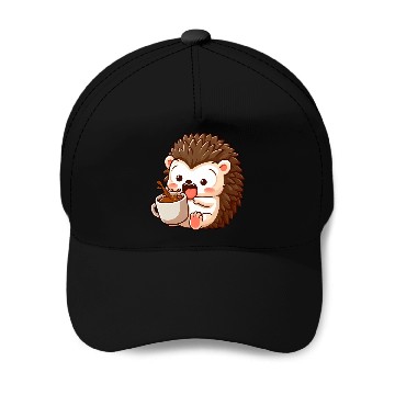 Discover Hedgehog Caffeine Comic funny shocked hedgehog Baseball Caps