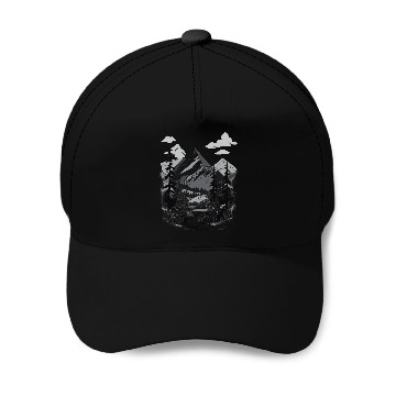 Discover Monochrome Mountain Wilderness Baseball Caps