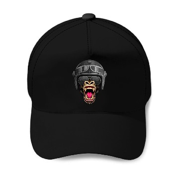 Discover Biker Gorilla Motorcycle Silver Back Monkey Baseball Caps