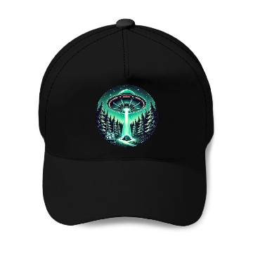 Discover Alien Abduction in Forest (Sick Vibes) Baseball Caps