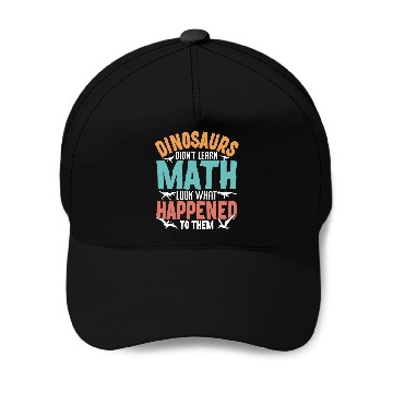 Discover Funny Dinosaur Math Teacher Baseball Caps