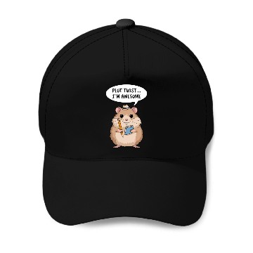 Discover Hamster Writer Author Plot Twist I'm Awesome Baseball Caps