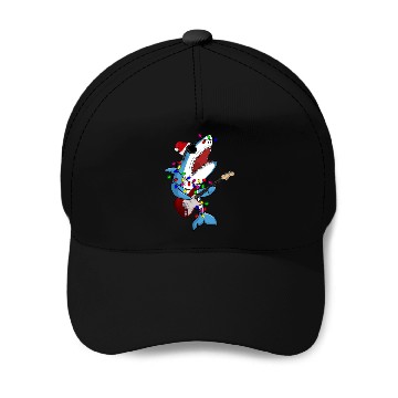Discover Shark Santa Guitar Player Baseball Caps