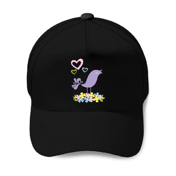 Discover Bird On Nest Baseball Caps