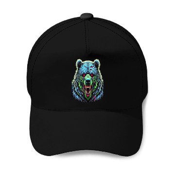 Discover 7D2D Inspired Neon Zombie Bear Baseball Caps
