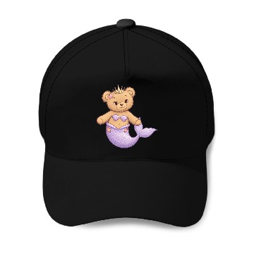 Discover Teddy bear Mermaid Baseball Caps