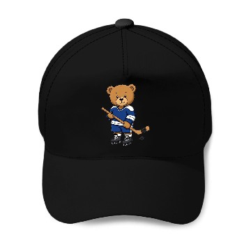Discover Teddy bear ice hockey player Baseball Caps