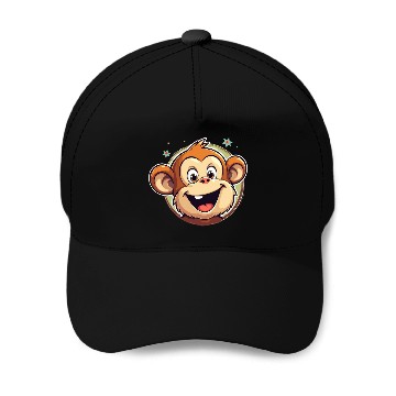 Discover Cute Cartoon Monkey Face Baseball Caps