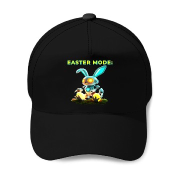 Discover Easter Mode Cybernetic Bunny with Glowing Eggs Baseball Caps