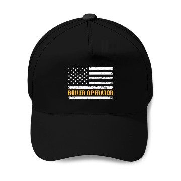 Discover Boiler Operator American Flag Work Pride Baseball Caps