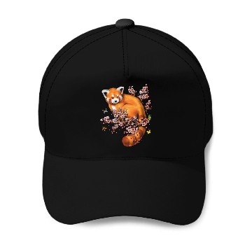 Discover Red Panda Cherry Blossom Baseball Caps