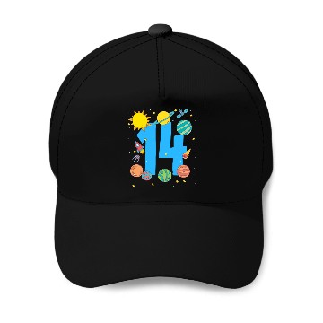 Discover Space Adventure Number 14 Birthday Baseball Caps
