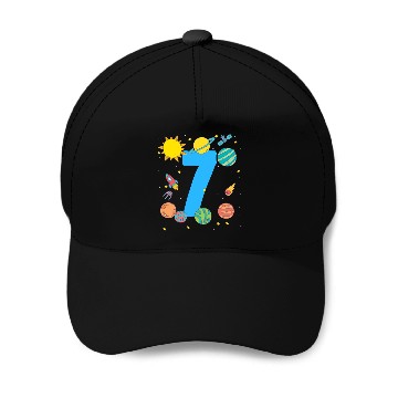 Discover Space Adventure Theme Number Seven Baseball Caps