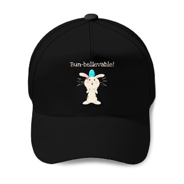 Discover Bun-believable Funny Surprised Bunny Easter Egg Baseball Caps